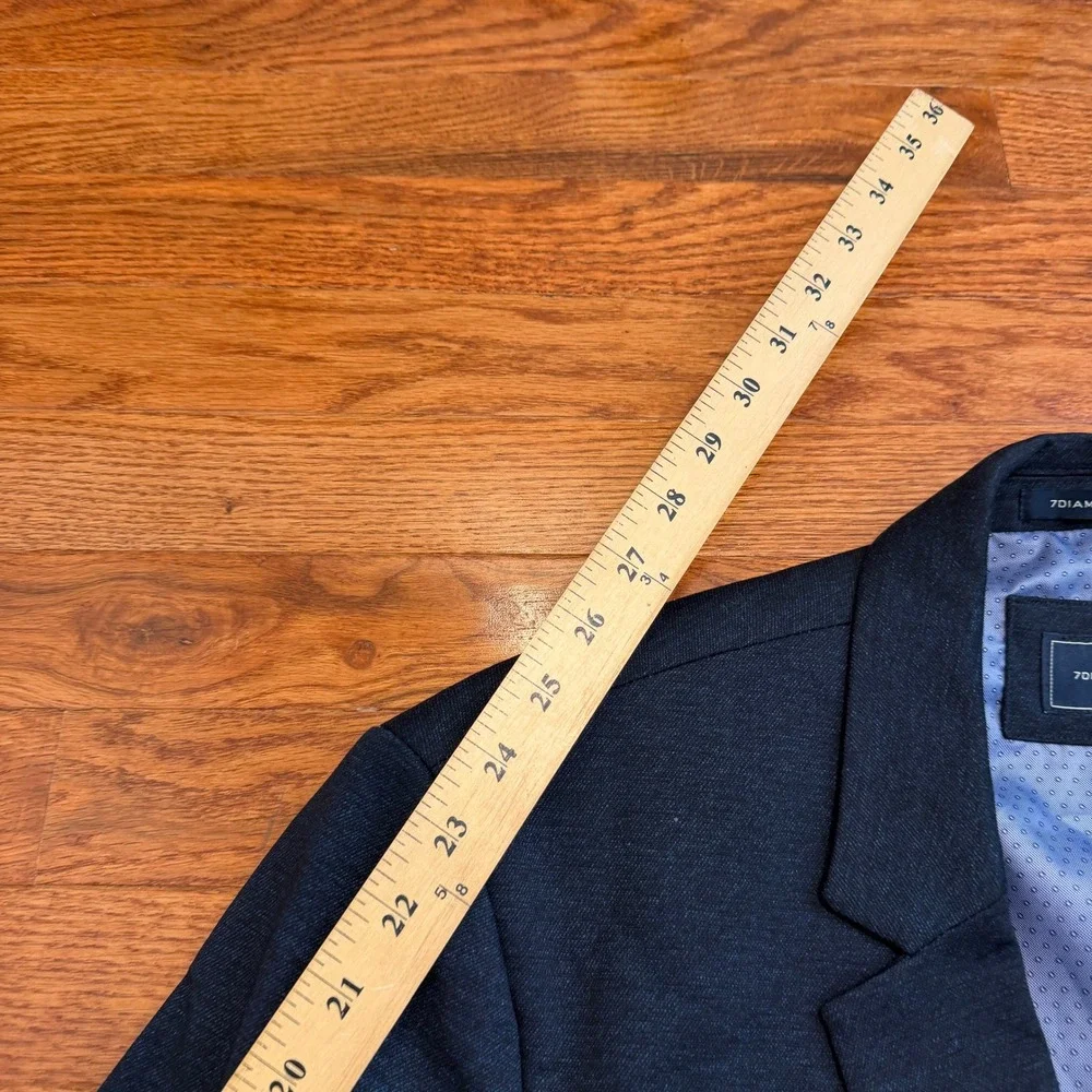 7 Diamonds Bandon Blazer Mens XL Navy Blue Stretch Unstructured Casual 44R